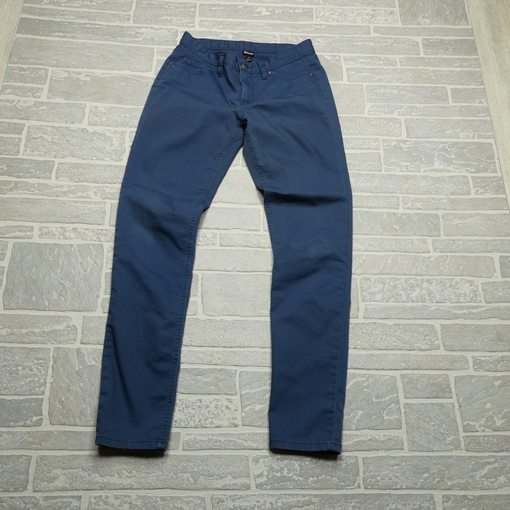Patagonia Organic Cotton Pants Womens Size 4 (30x31) Blue Canvas Skinny Leg